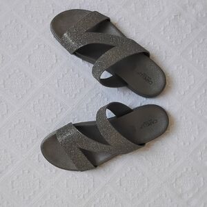 Capelli of New York Women's Glittering Gray Sandals